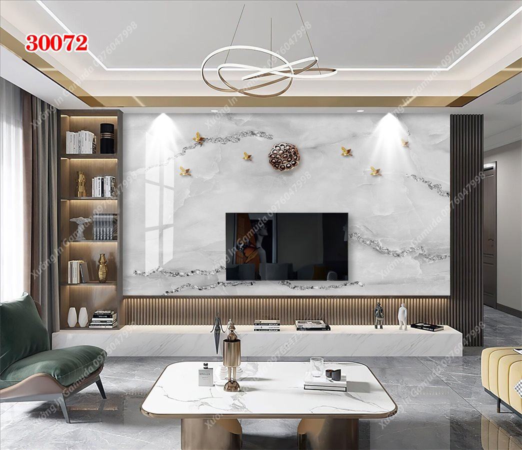 Tranh Gương Phủ Ceramic Vân Đá Đơn Sắc Trắng Sang Trọng- Phục Vụ Nhiệt Tình 24/24h