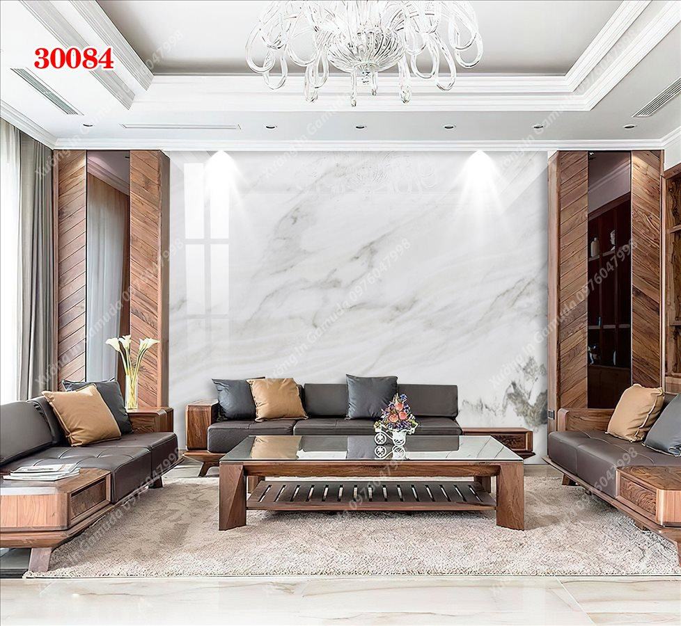 Sản Xuất Tranh Gương Vân Đá Đơn Sắc Nền Trắng Sang Trọng