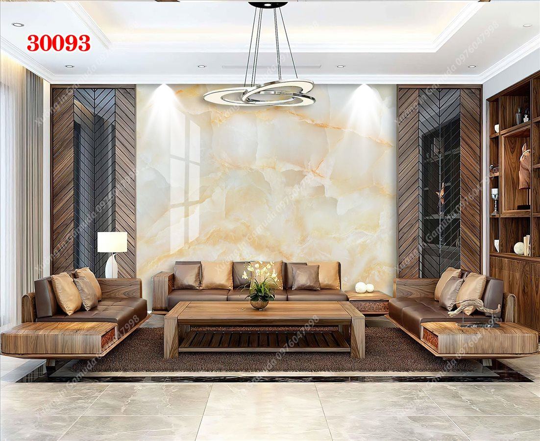 Xưởng Sản Xuất Tranh PVC Với Vân Đá Đơn Sắc Trên Nền Trắng Cùng Ánh Vàng