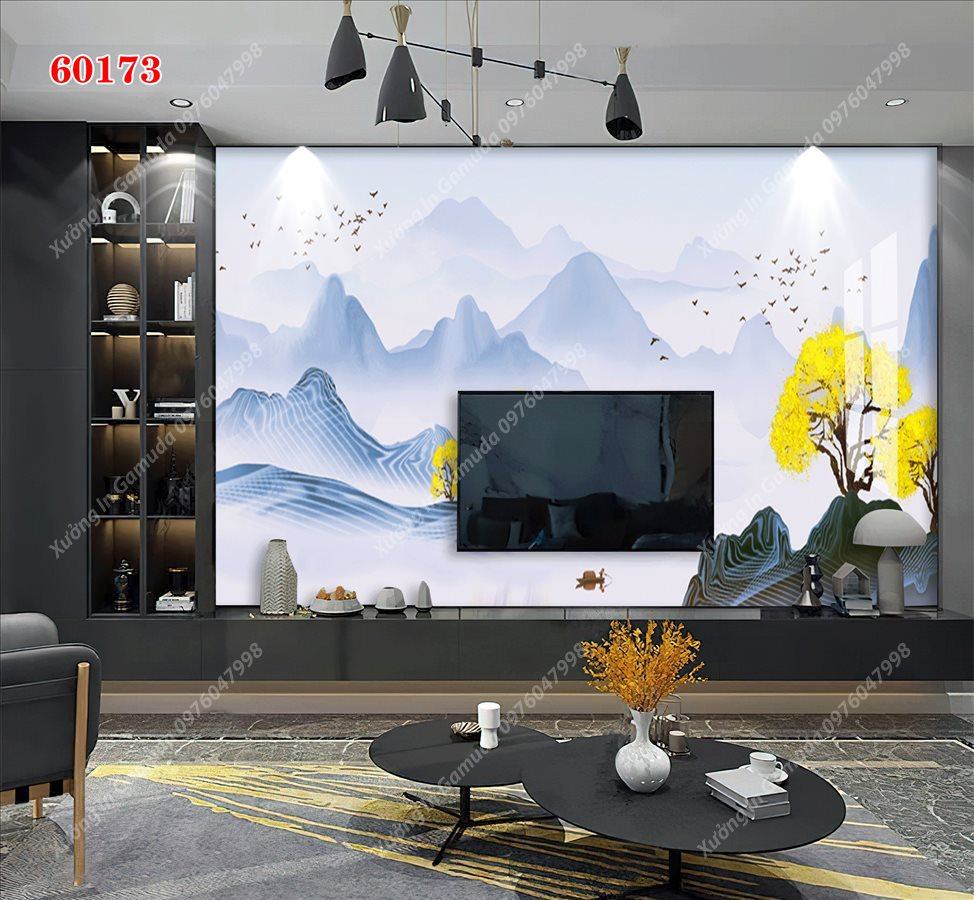 Tranh PVC Vân Đá Hiện Đại Kết Hợp Viền Vàng Sang Trọng- In Ấn Và Thiết Kế Theo Yêu Cầu