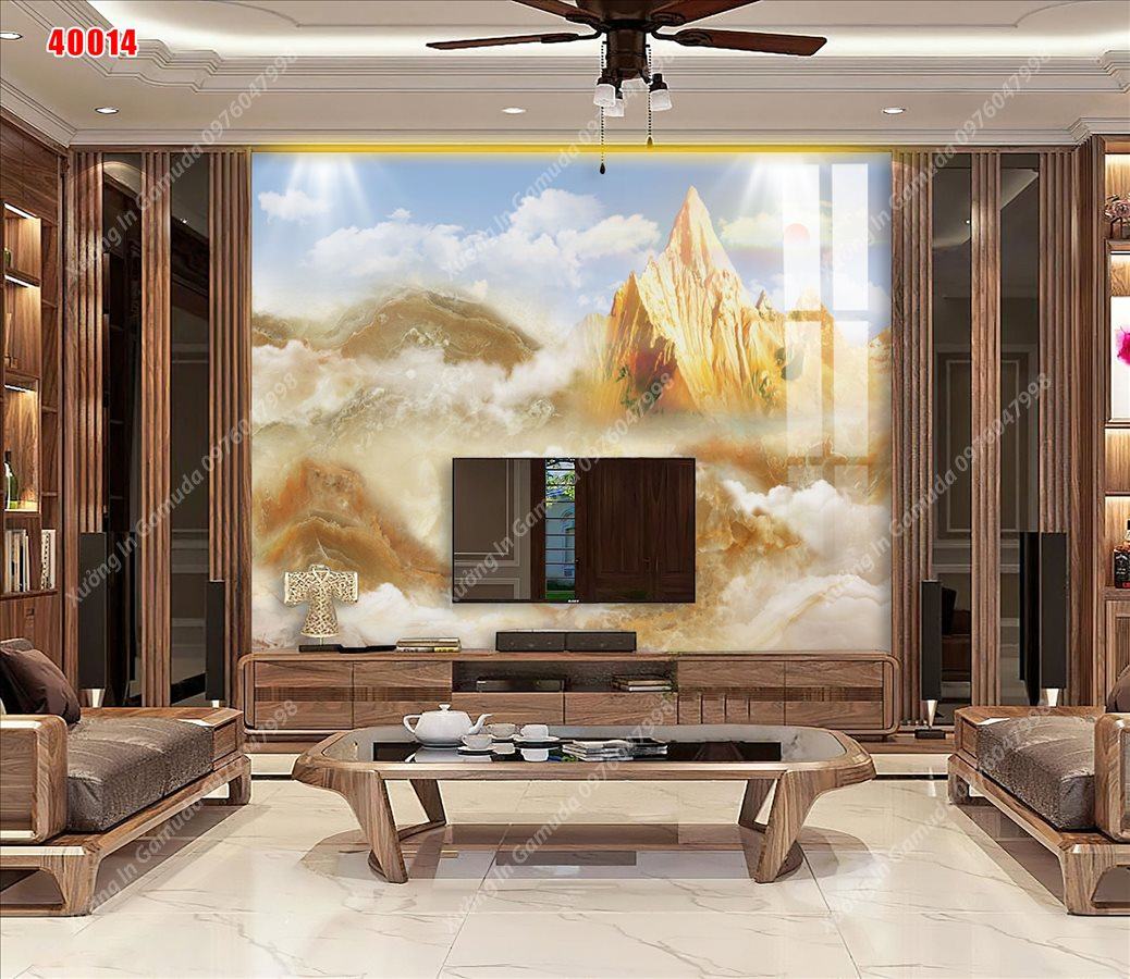 Tranh PVC Treo Tường Phong Cảnh Sơn Thủy Hữu Tình Miền Núi 