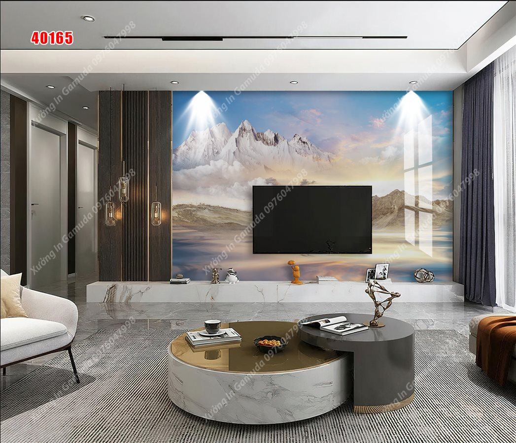 Tranh PVC Treo Tường Phong Cảnh Sơn Thủy Hữu Tình Miền Núi