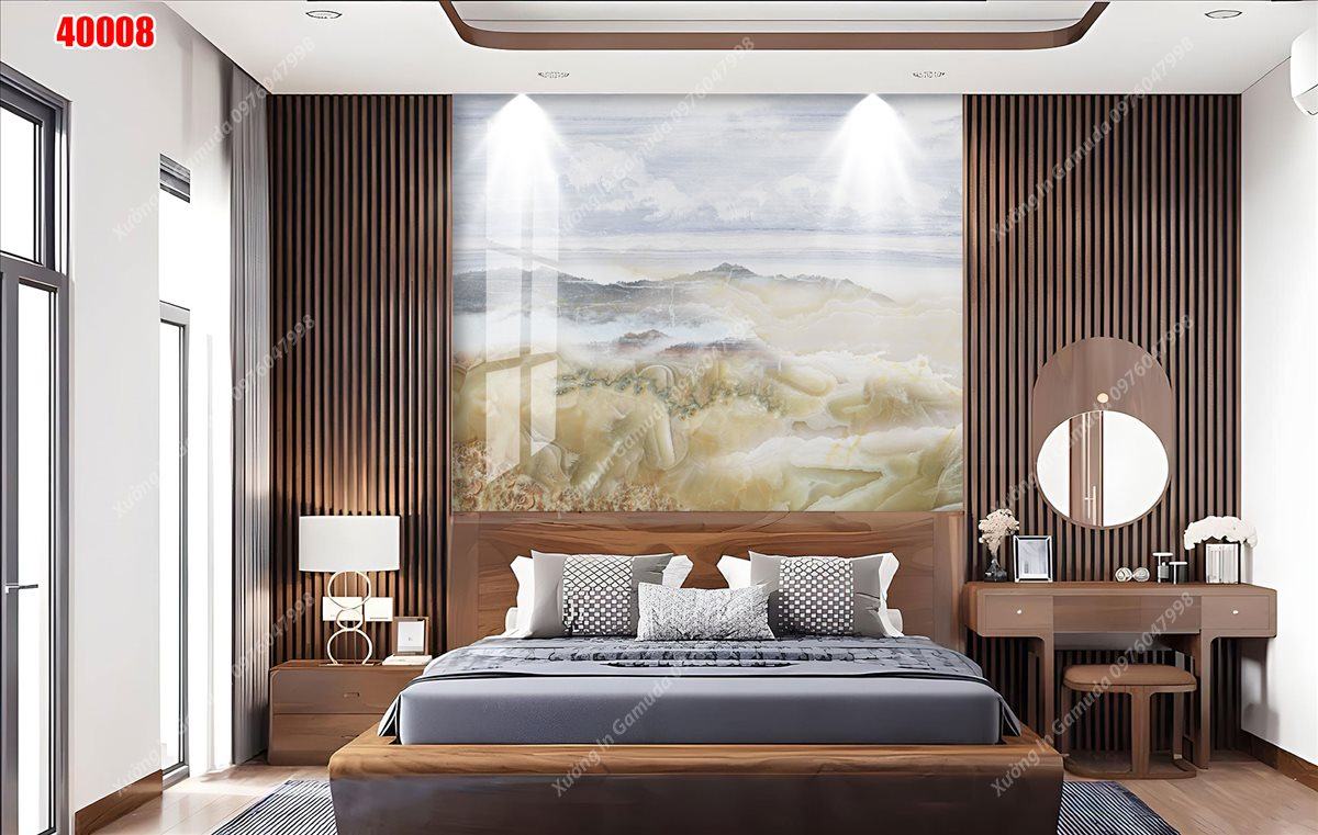 Tranh PVC In Hình Vân Đá Sơn Thủy Hữu Tình 