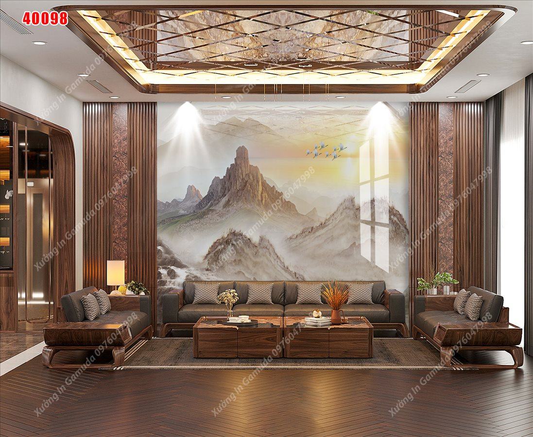 Tranh PVC Treo Tường Phong Cảnh Sơn Thủy Hữu Tình Miền Núi