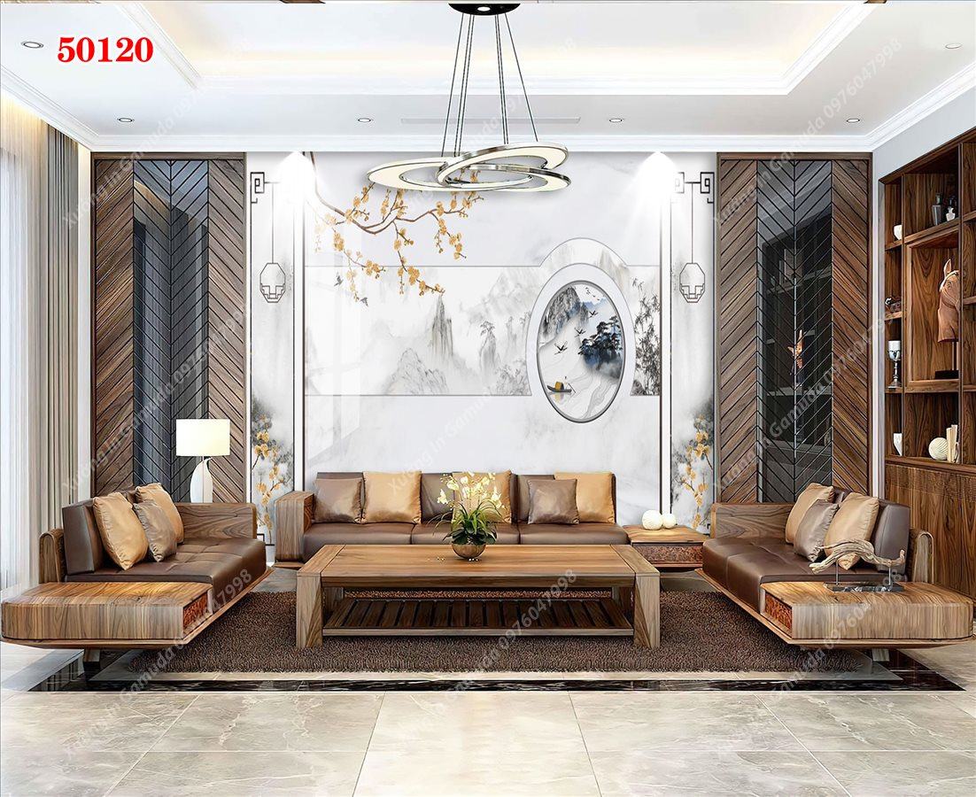 Tranh Ceramic Vân Đá Và Hoa 3D Sang Trọng Với Gam Màu Sáng
