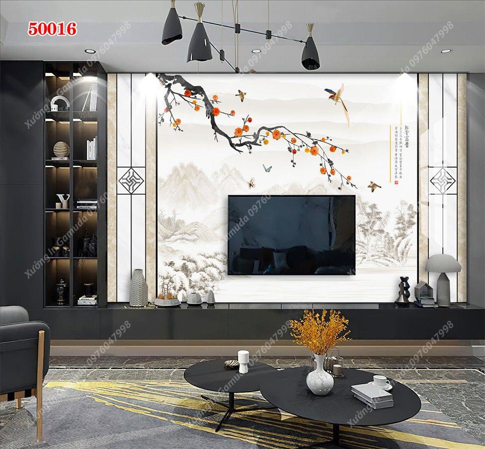 Tranh Ceramic Vân Đá Và Hoa 3D - In Ân Và Sản Xuất Theo Đơn Đặt Hàng