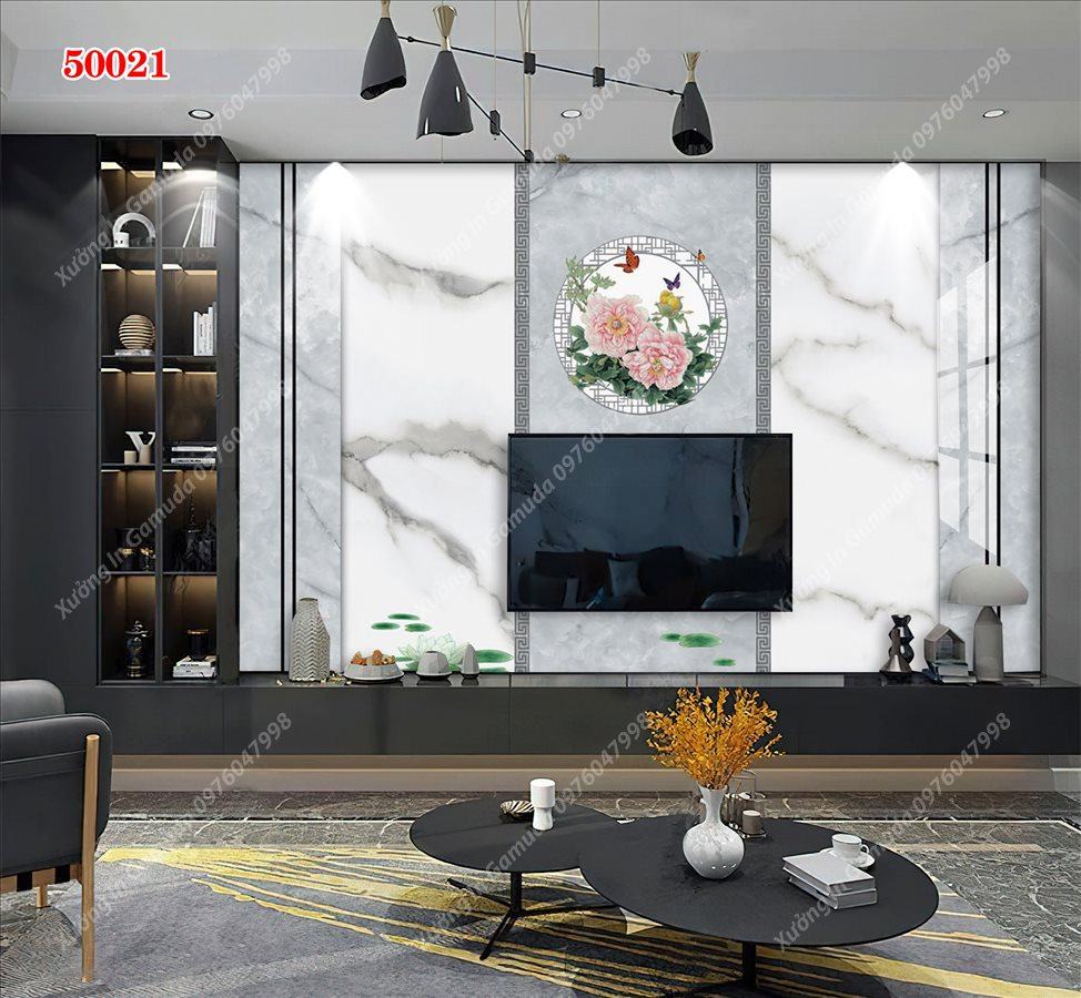 Tranh Gương Phủ Vân Đá Và Hoa Hồng Tượng Trưng Cho Tình Yêu - Sản Phẩm Thân Thiện Với Môi Trường