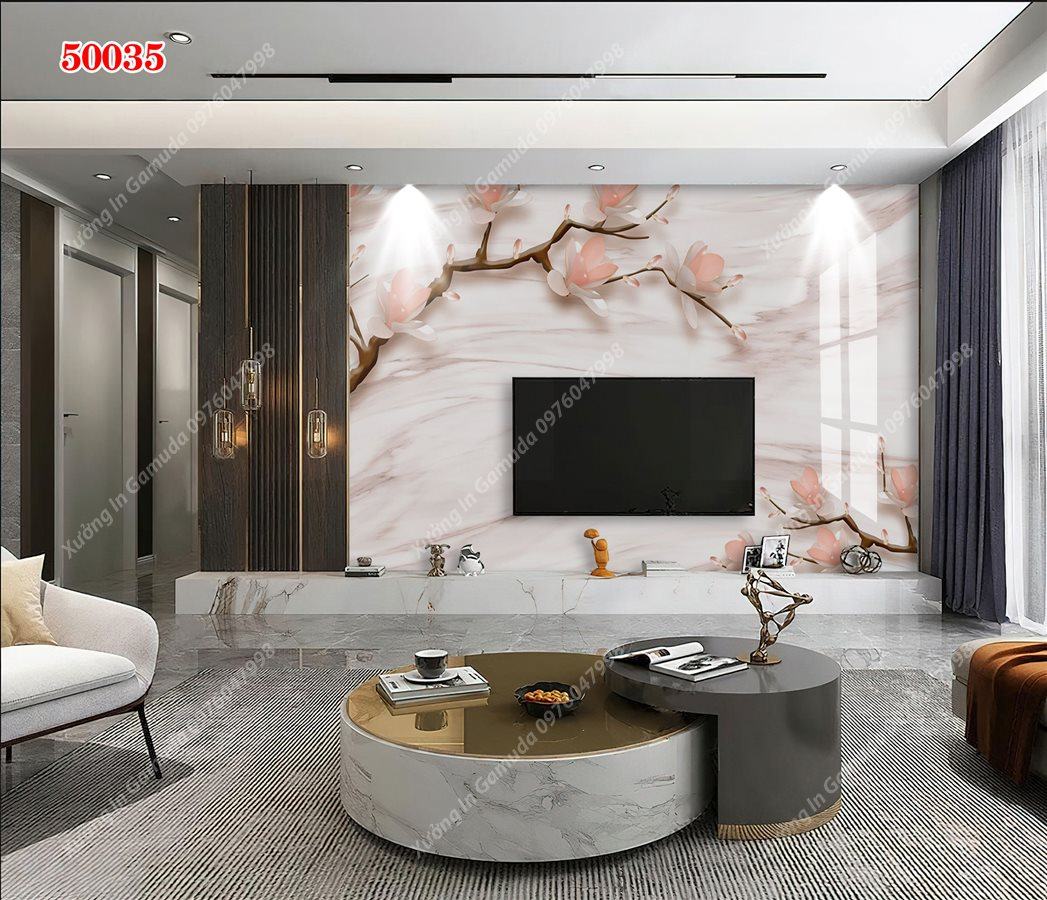 Tranh Gương Phủ Vân Đá Và Hoa Mai Vàng Tượng Trưng Cho Sự Sung Túc Giau Sang Phú Qúy - Sản Phẩm Thân Thiện Với Môi Trường