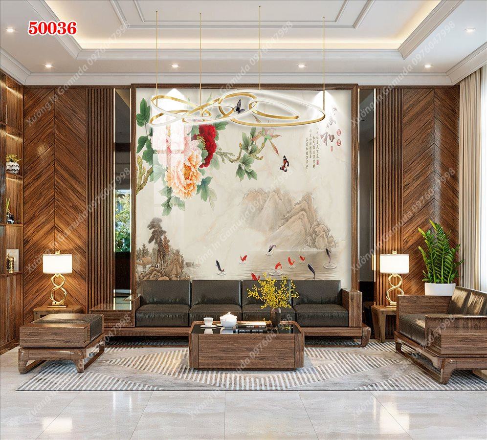 Tranh PVC Tráng Gương Vân Đá Và Hoa Giúp Bảo Vệ Bề Mặt Tăng Độ Cứng - Phục Vụ Nhiệt Tình 24/24h