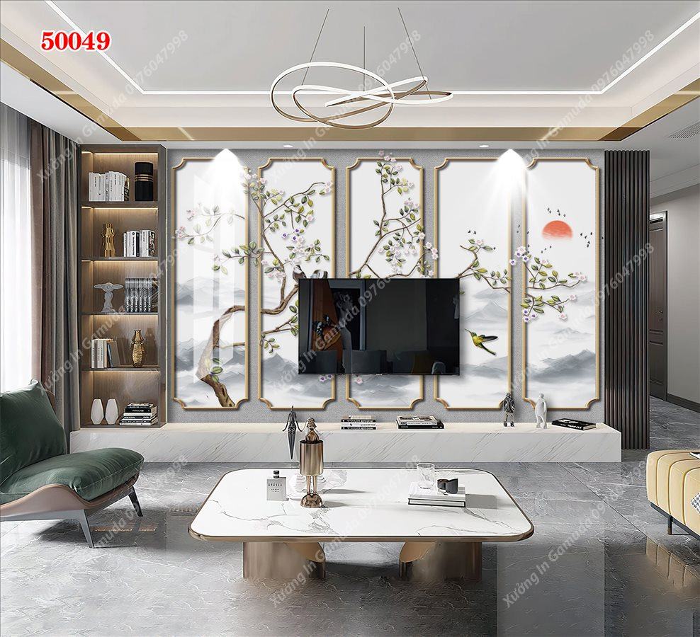 Tranh PVC Tráng Gương Vân Đá Và Hoa Giúp Bảo Vệ Bề Mặt Tăng Độ Cứng - Phục Vụ Nhiệt Tình 24/24h