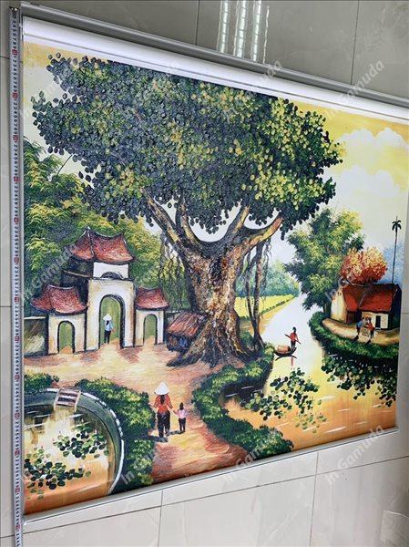 Rèm tranh 3D vải polyester cản sáng cản nhiệt rất tốt