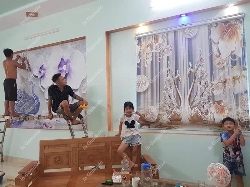 Rèm cuốn tranh cửa sổ lắp đặt và vận hành đơn giản