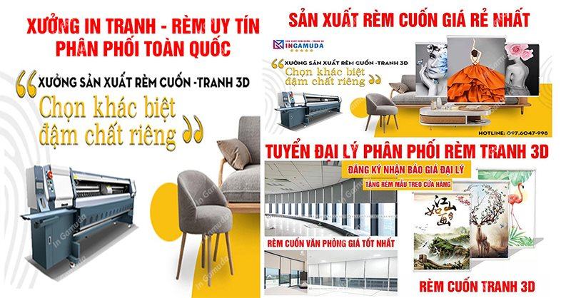 Sản xuất rèm cuốn tranh 3D địa chỉ uy tín tại Hà Nội