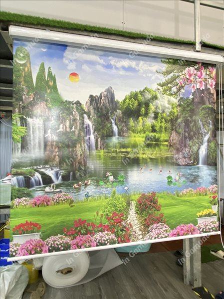 Rèm cuốn in tranh sản xuất tại xưởng in Gamuda