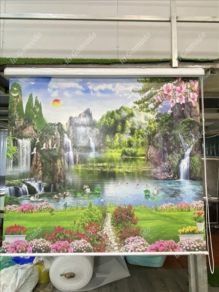 Rèm cuốn in tranh sản xuất tại xưởng in Gamuda