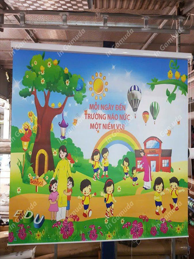 Rèm in tranh in chữ theo mọi yêu cầu cho trường học