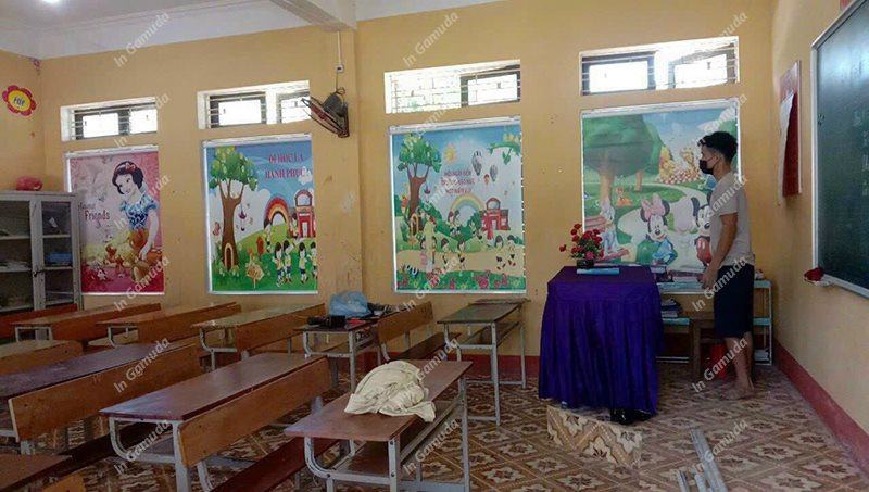 Rèm in hình các chủ đề đến trường
