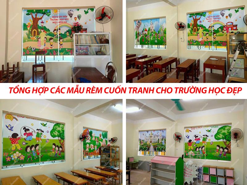 rèm cuốn tranh cho trường học các cấp