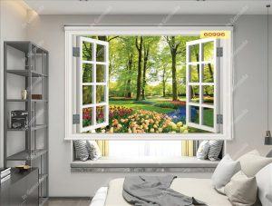 Rèm cuốn tranh cửa sổ 3D