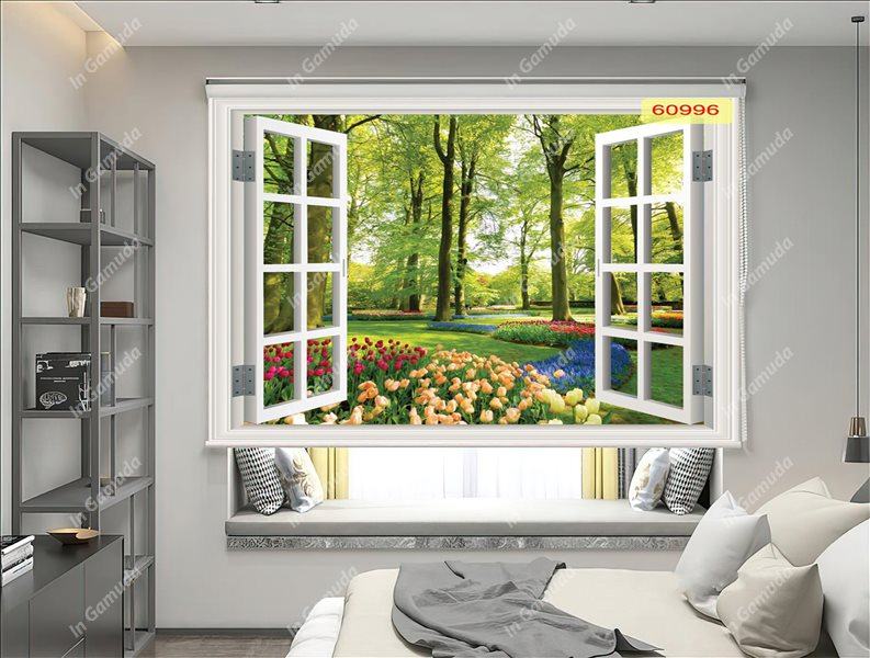 Rèm cuốn tranh cửa sổ 3D