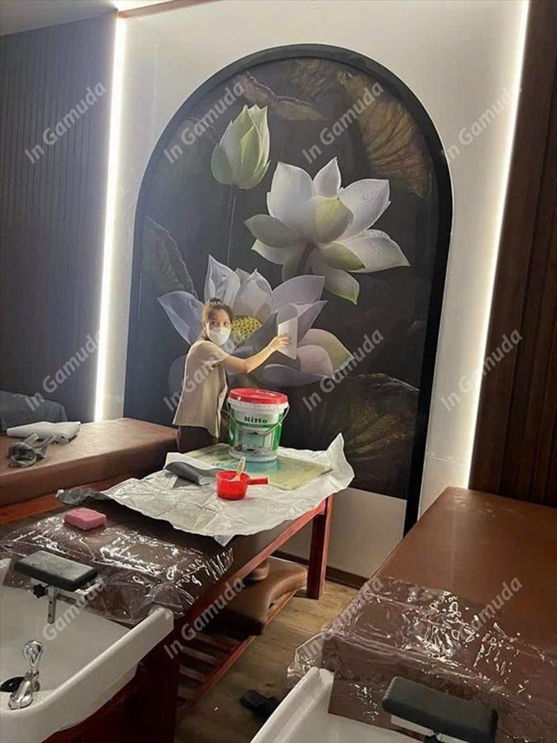 Tranh trang trí cho quán gội đầu đông y dưỡng sinh - Xưởng In Gamuda DS:017