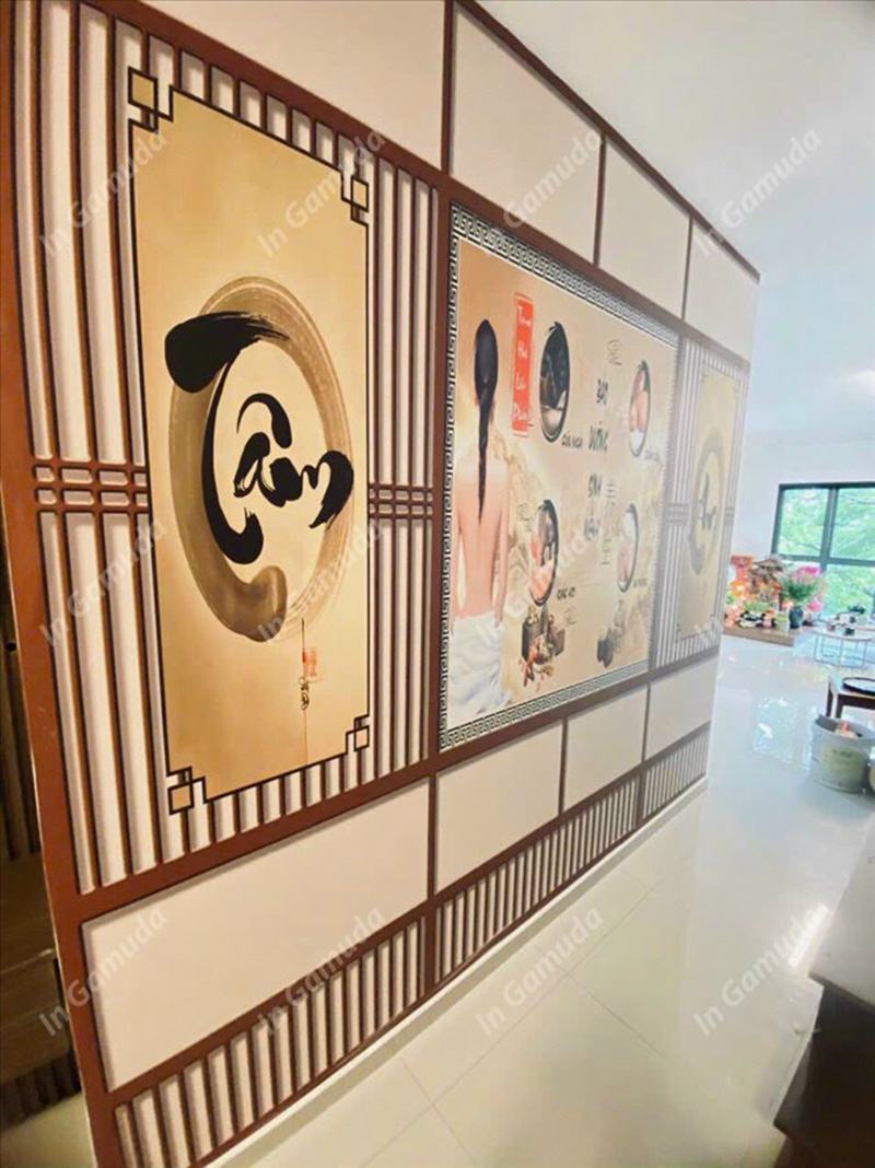 Tranh trang trí cho quán gội đầu đông y dưỡng sinh - Xưởng In Gamuda DS:012