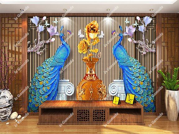 Tranh đôi công tài lộc cho phòng khách