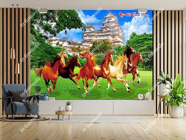 Tranh Dán Tường Phòng Khách Mã Đáo Thành Công