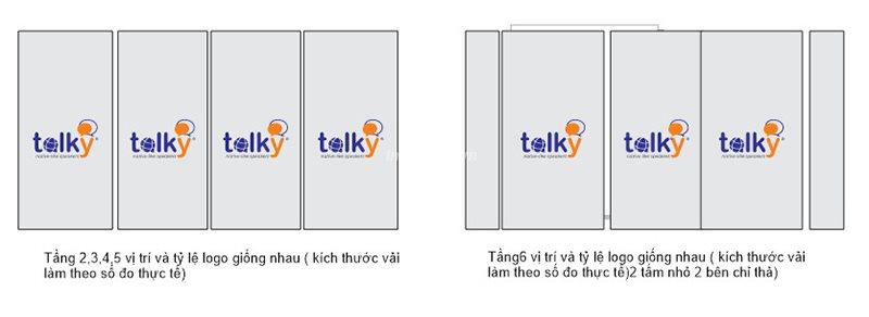 Thiết kế phối cảnh cho bản demo rèm cuốn in logo thương hiệu