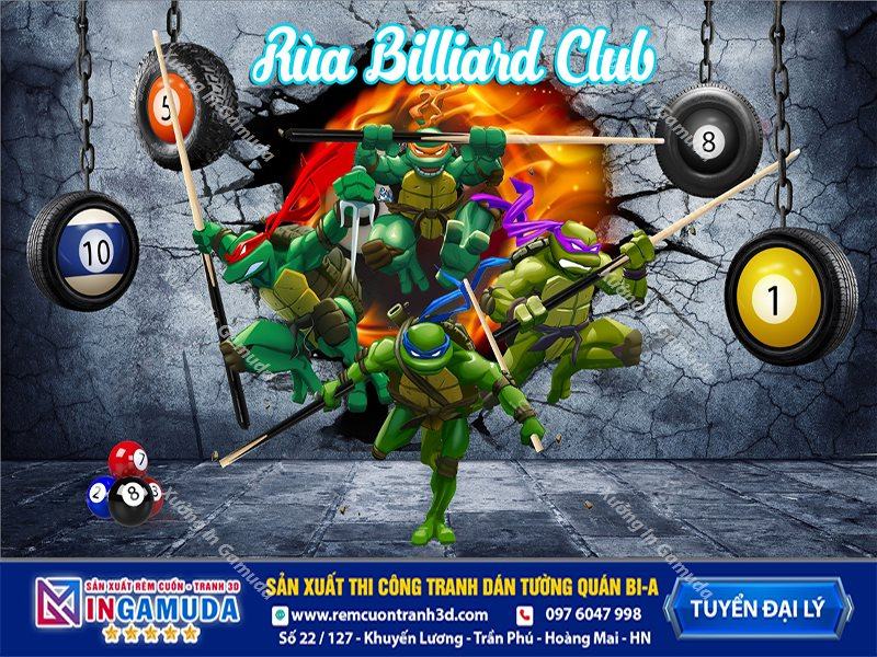 Tranh dán tường cho quán bi-a phong cách ninja rùa - Xưởng In Gamuda Sản Xuất Tuyển Đại Lý MS11