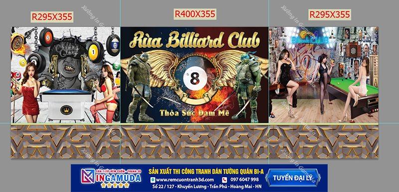Tranh dán tường cho quán bi-a phong cách ninja rùa - Xưởng In Gamuda Sản Xuất Tuyển Đại Lý MS01