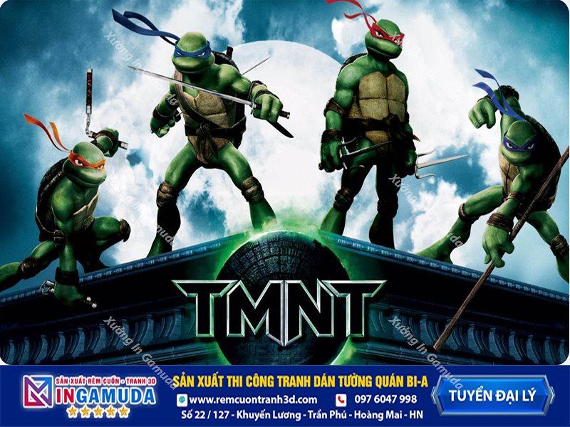 Tranh dán tường cho quán bi-a phong cách ninja rùa - Xưởng In Gamuda Sản Xuất Tuyển Đại Lý MS19