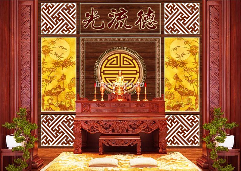 Mẫu tranh phòng thờ Quang Lưu Đức