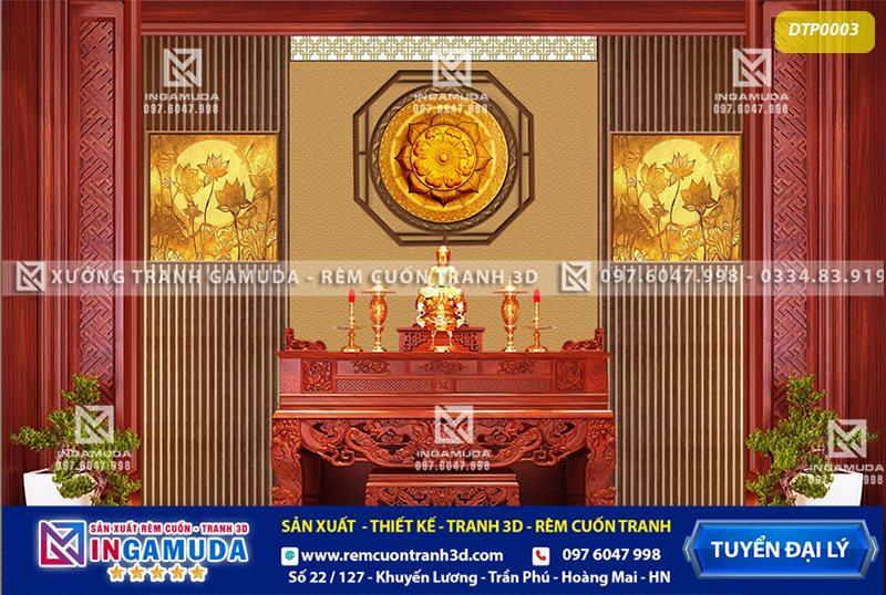 Tranh phòng thờ in ấn công nghệ in UV 5D vừa chân thực vừa sinh động và có đô bền in trên vải lụa lên đến 20 năm