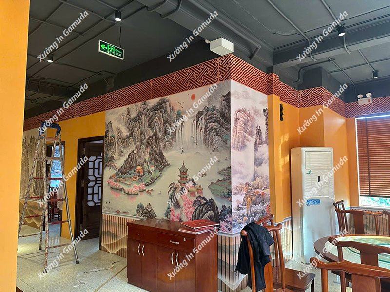 Thiết kế tranh cho nhà hàng trọn gói phối cảnh đẹp ấn tượng cho quán ăn nhà hàng phong cách trung quốc tại xưởng in gamuda 02