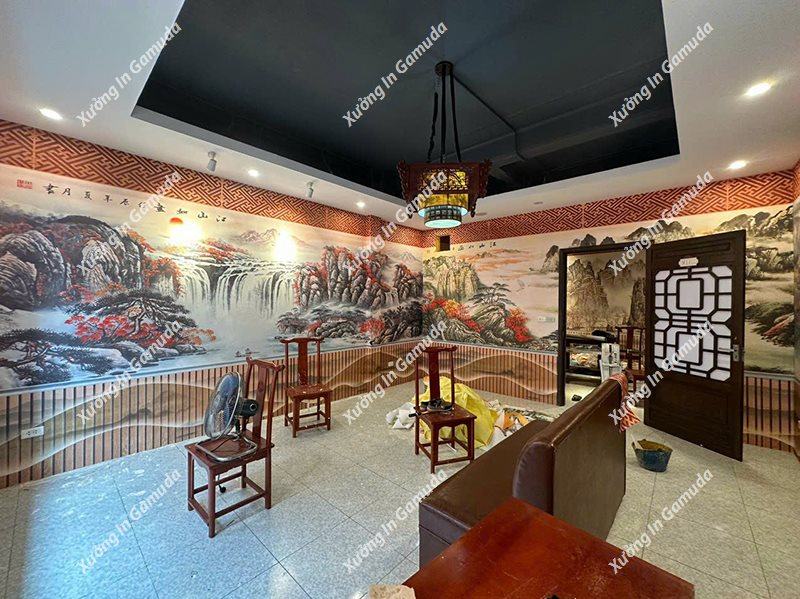 Thiết kế tranh cho nhà hàng trọn gói phối cảnh đẹp