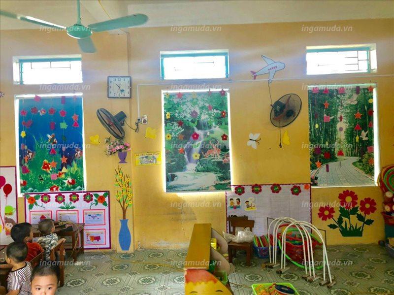 Rem cuốn tranh cho trường học và lớp học cản sáng cản nhiệt trang trí thẩm mỹ cho không gian học tập