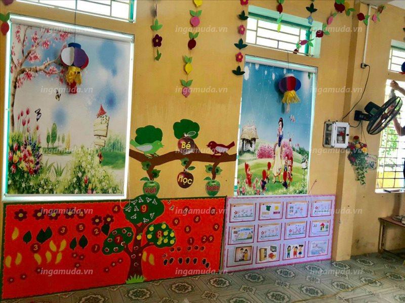 Rèm cuốn tranh cho trường học và lớp học mầm non các mẫu tranh đẹp