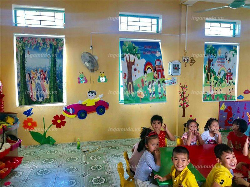 Rèm cuốn tranh cho trường học sản xuất tại xưởng rèm gamuda các mẫu cho mầm non đẹp