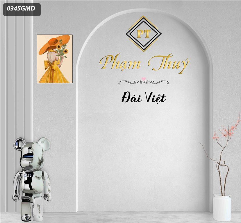 Phông nền chụp ảnh livestream in hoạ tiết cổng vòm và gấu Bearbrick - Trang trí phòng live sang trọng