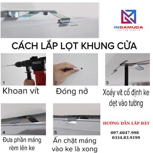 Bộ dụng cụ lắp đặt rèm cuốn tranh tại nhà