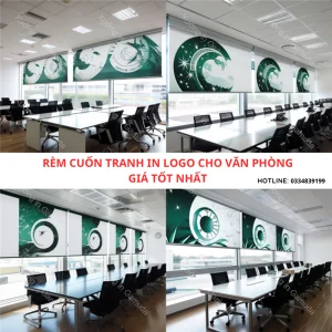 Rèm cuốn tranh in logo cho văn phòng giá rẻ nhất