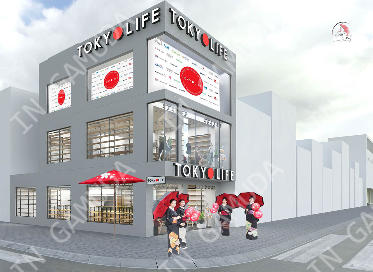 Rèm cuốn in logo thương hiệu hệ thống cửa hàng Tokyolife tại Bà Rịa Vũng Tàu