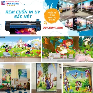 Rèm cuốn in tranh cho lớp học in công nghệ UV sắc nét