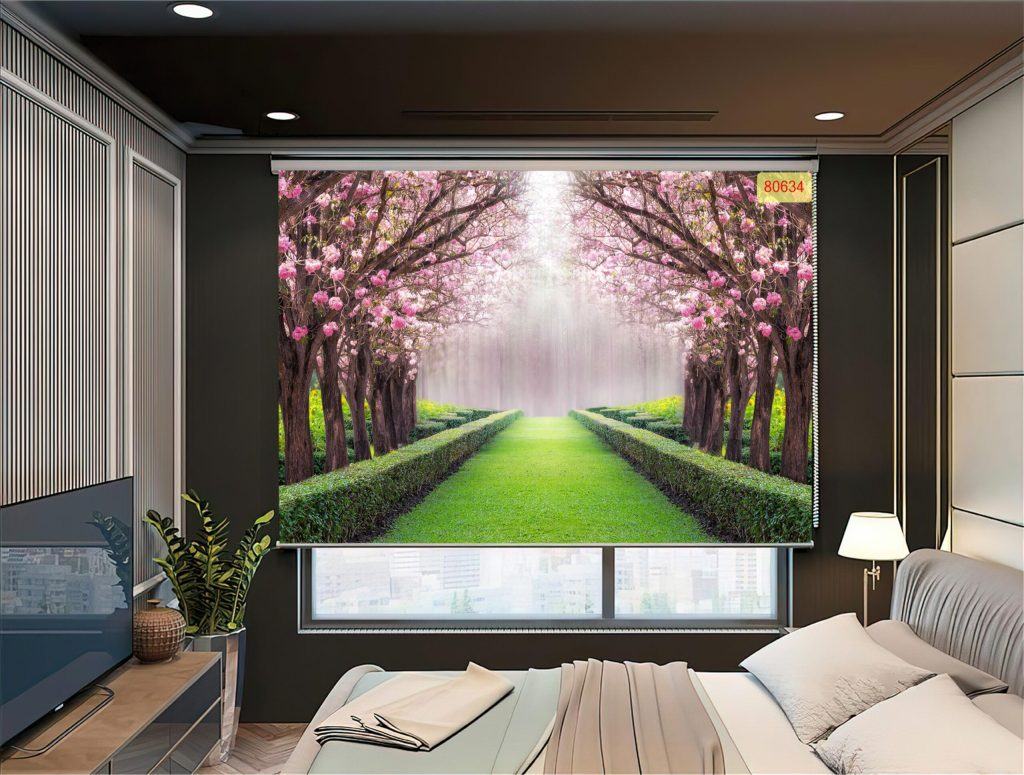 Rèm cuốn tranh phong cảnh thiên nhiên tạo không gian gần gũi cho gia đình bạn