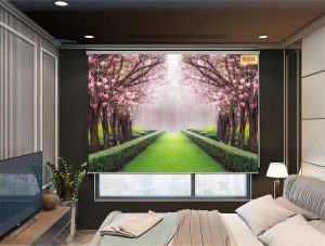Rèm cuốn tranh phong cảnh thiên nhiên tạo không gian gần gũi cho gia đình bạn