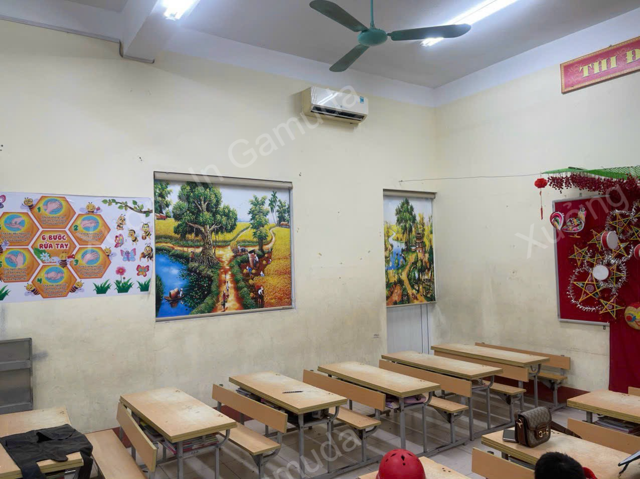 Rèm cuốn tranh cho trường học trang trí không gian ấn tượng cho lớp