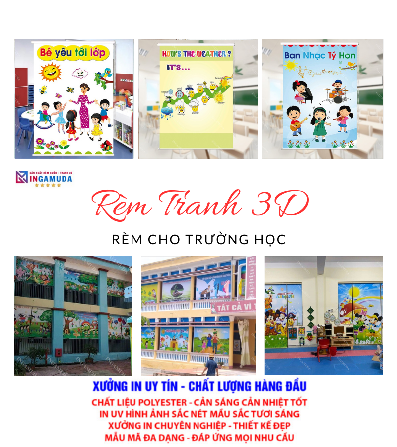 Rèm cuốn tranh cho trường học giá rẻ nhất