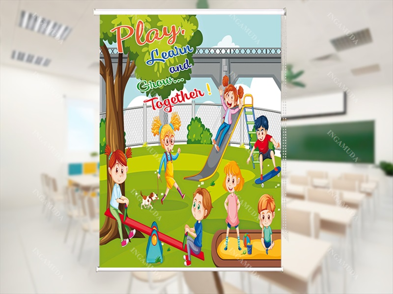 Mẫu rèm cuốn tranh hỗ trợ học tập - In ấn và sản suất tại xưởng in Gamuda