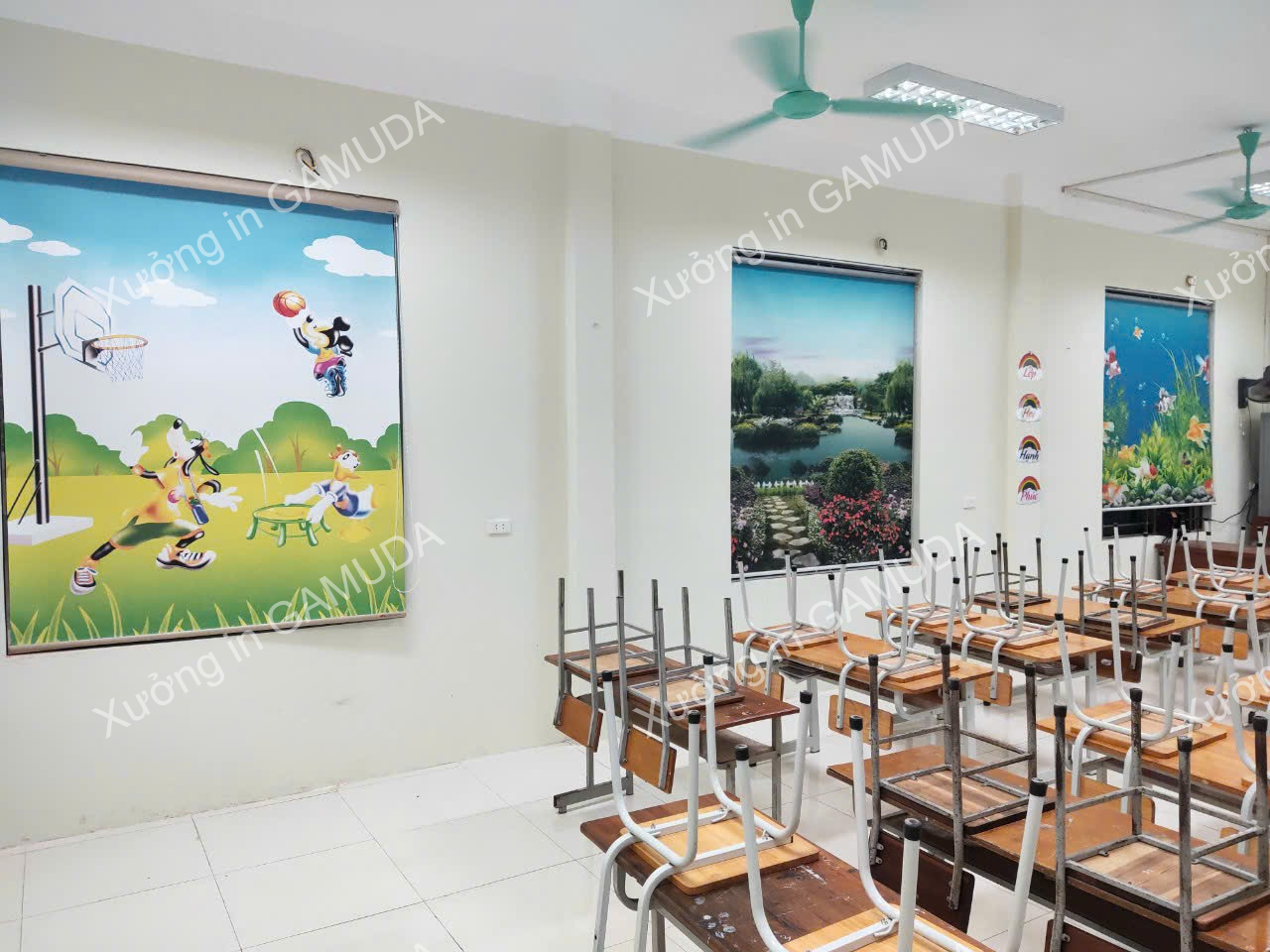 Rèm cuốn tranh tạo sự ấn tương với phụ huynh